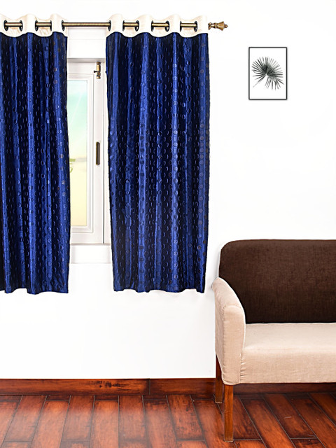 

Ariana Navy Blue Single Room Darkening Window Curtain