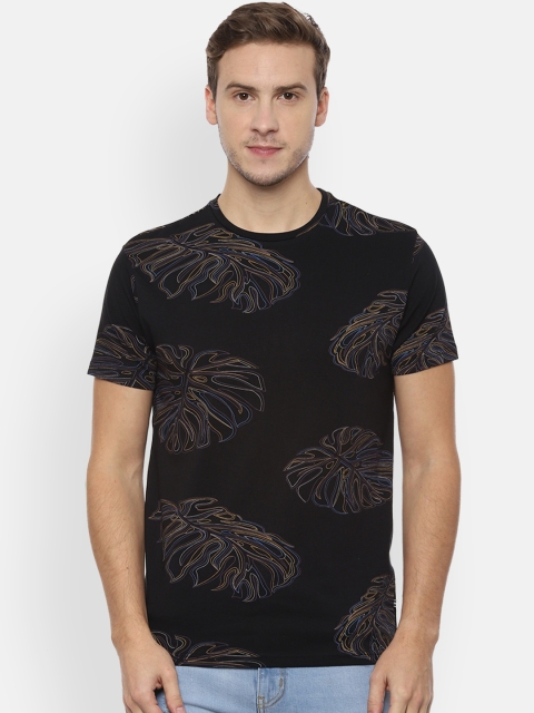 

People Men Black Printed Round Neck T-shirt