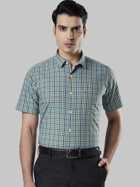 

Raymond Men Green Regular Fit Checked Casual Shirt