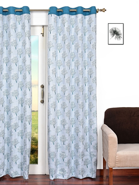 

Ariana Blue Single Room Darkening Long Door Curtain