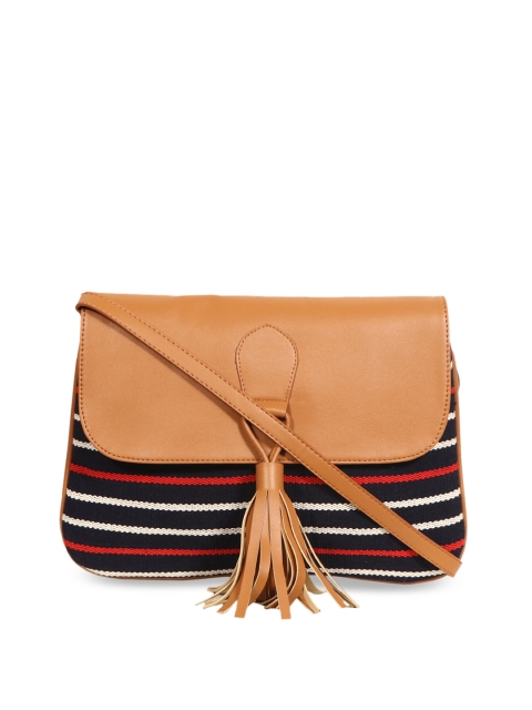 

Diwaah Multicoloured Striped Handmade Sling Bag, Multi