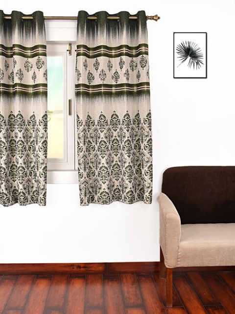 

Ariana Green & Beige Single Room Darkening Window Curtain