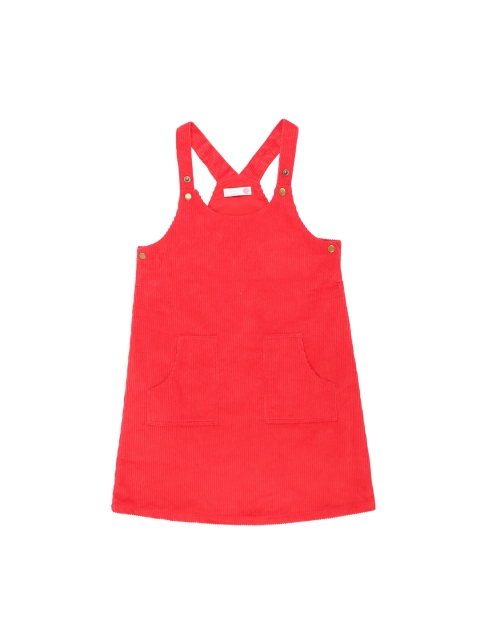 

Pantaloons Junior Girls Solid Red Pinafore Dress
