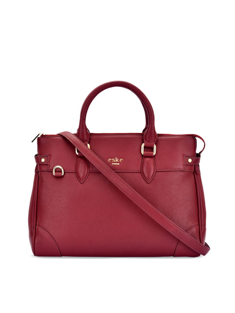

Eske Magenta Solid Leather Handheld Bag