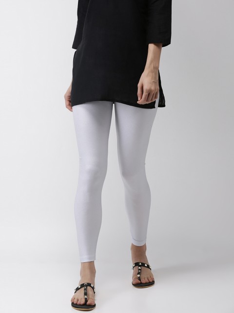 

De Moza Women White Solid Ankle Length Leggings