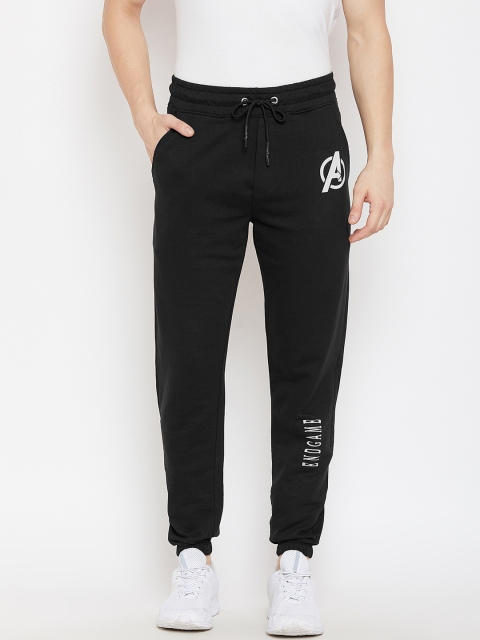 Marvel by Wear Your Mind Men Black Solid Straight-Fit Joggers