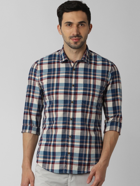 

Peter England Casuals Men Multicoloured Slim Fit Checked Casual Shirt, Multi