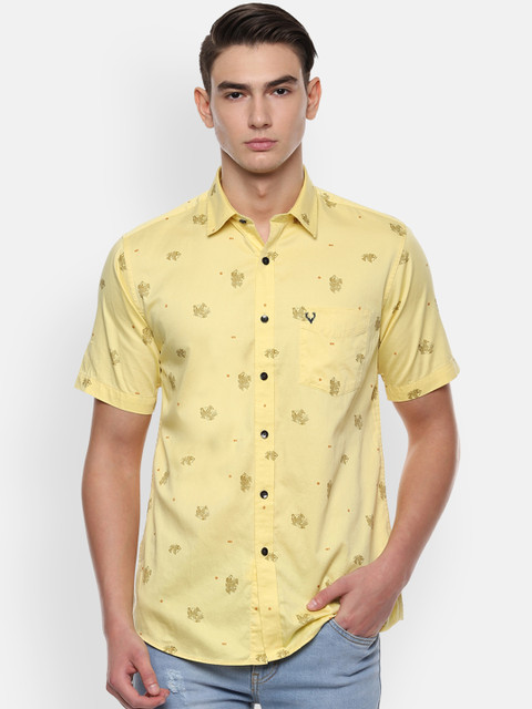 

Allen Solly Men Yellow Slim Fit Printed Casual Shirt
