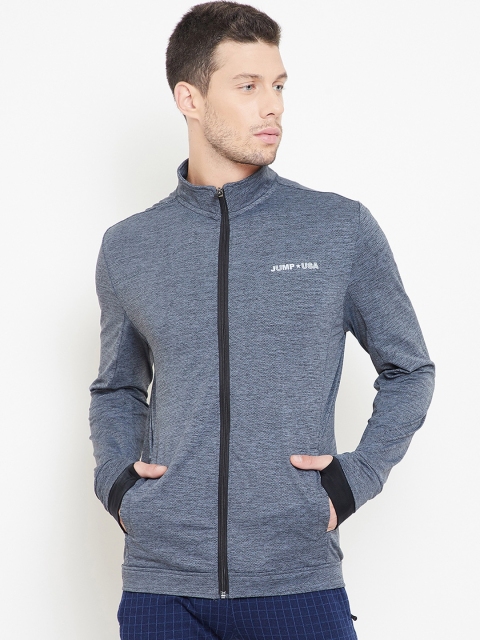 

JUMP USA Men Grey Solid Lightweight e-Dry Technology Running Jacket