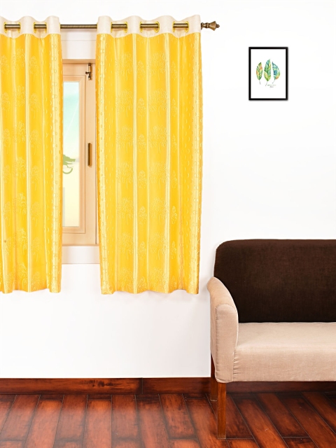 

Ariana Yellow Single Room Darkening Window Curtain
