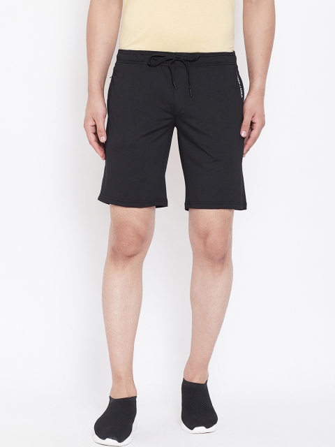 

JUMP USA Men Black Solid Regular Fit e-Dry Technology Sports Shorts