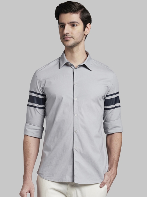 

Parx Men Grey Slim Fit Solid Casual Shirt