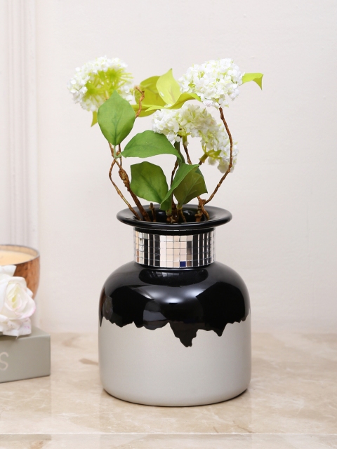 

Aapno Rajasthan Black & Grey Ceramic Flower Vase