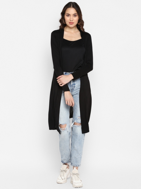 

Color Cocktail Women Black Solid Open Front Shrug
