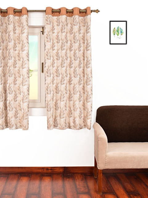 

Ariana Cream-Coloured & Orange Single Room Darkening Window Curtain