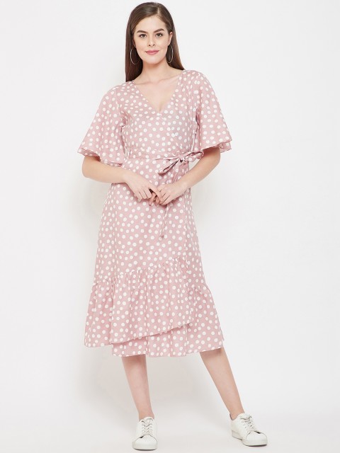 

PANIT Women Pink Printed Wrap Dress