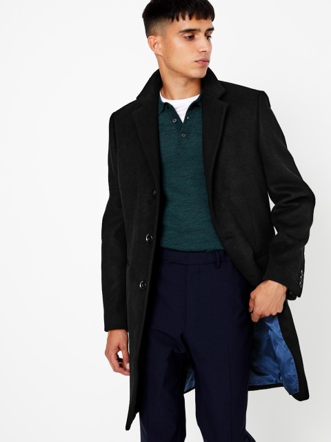 

Marks & Spencer Men Black Solid Tailored Jacket