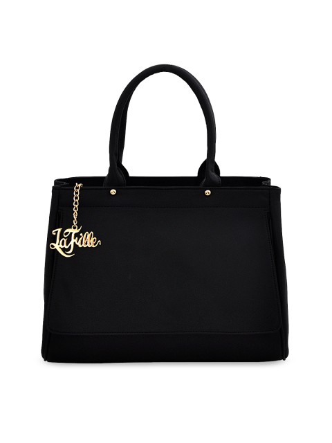 

LaFille Black Solid Handheld Bag