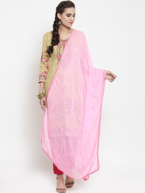 

mf Pink Women Nazneen Karachi Work Embroidered Dupatta