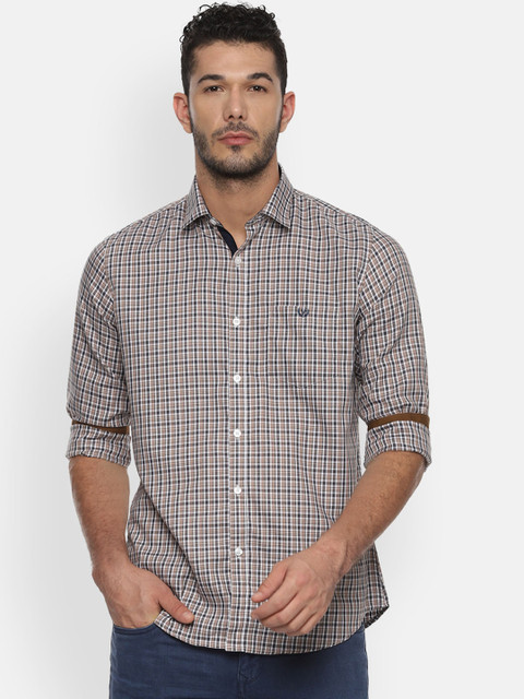 

Van Heusen Sport Men Brown & White Slim Fit Checked Casual Shirt