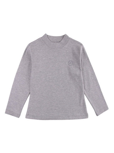 

FEMEA Girls Grey Solid High Neck T-shirt