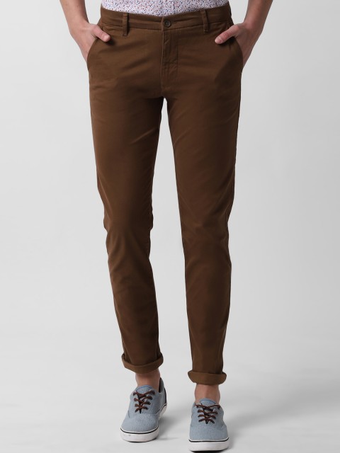 

Peter England Casuals Men Brown Slim Fit Self Design Chinos