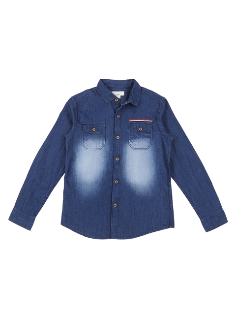 

Pantaloons Junior Boys Blue Regular Fit Faded Casual Shirt