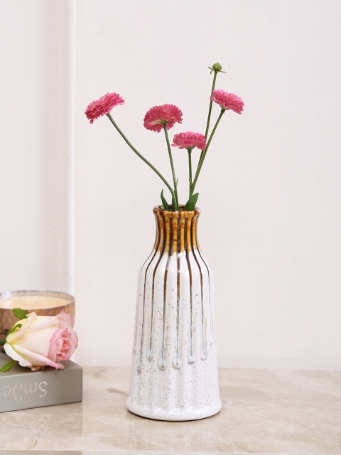 

Aapno Rajasthan White & Brown Ceramic Flower Vase