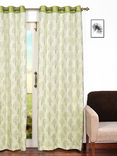 

Ariana Green & Beige Single Room Darkening Door Curtain