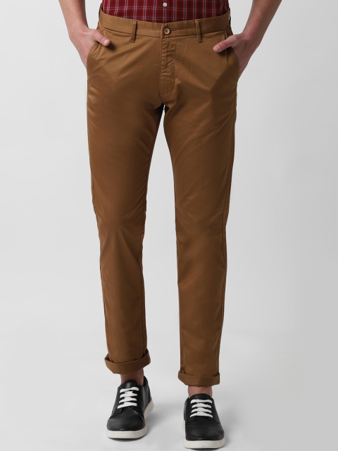 

Peter England Casuals Men Brown Slim Fit Solid Regular Trousers