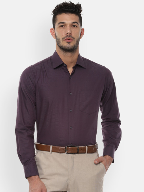 

Van Heusen Men Purple Regular Fit Self Design Formal Shirt