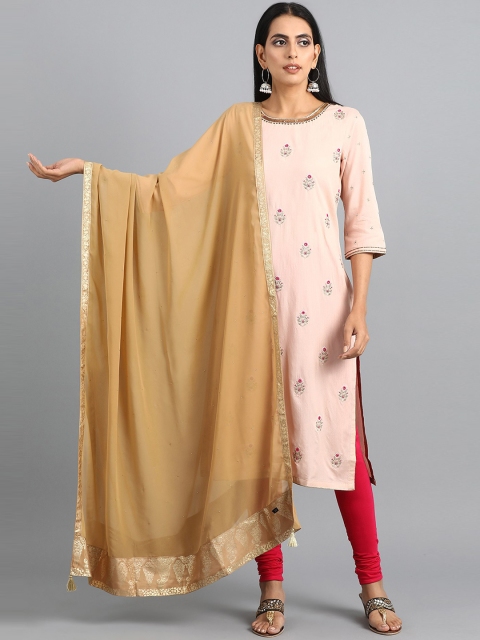 

WISHFUL Gold-Toned Solid Dupatta
