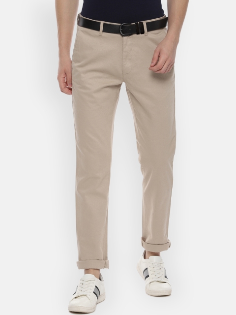 

Van Heusen Sport Men Beige Slim Fit Self Design Regular Trousers