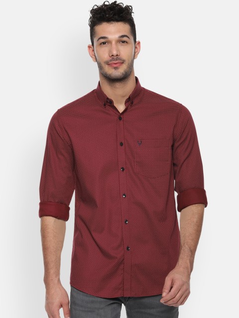 

Allen Solly Men Maroon & Beige Regular Fit Printed Casual Shirt