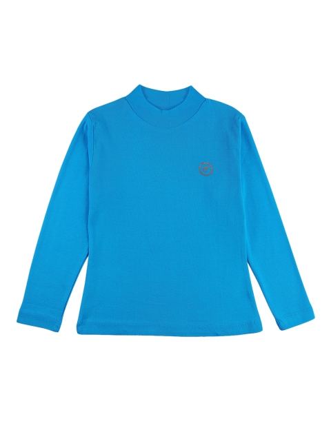 

FEMEA Girls Turquoise Blue Solid Top