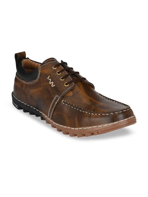 

ELIXIR MAN Men Brown Printed Derbys