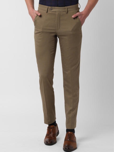 

Peter England Men Beige Slim Fit Self Design Formal Trousers