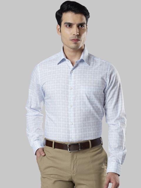 

Raymond Men Blue Slim Fit Checked Formal Shirt