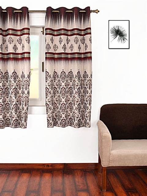 

Ariana Maroon & Beige Single Room Darkening Window Curtain