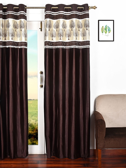 

Ariana Brown & Off-White Single Room Darkening Door Curtain