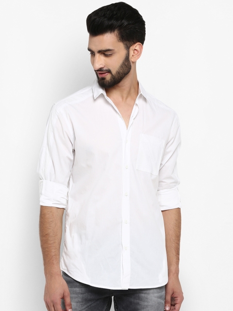 

Mufti Men White Slim Fit Solid Casual Shirt