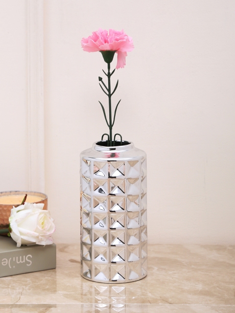 

Aapno Rajasthan Silver-Toned Ceramic Flower Vase