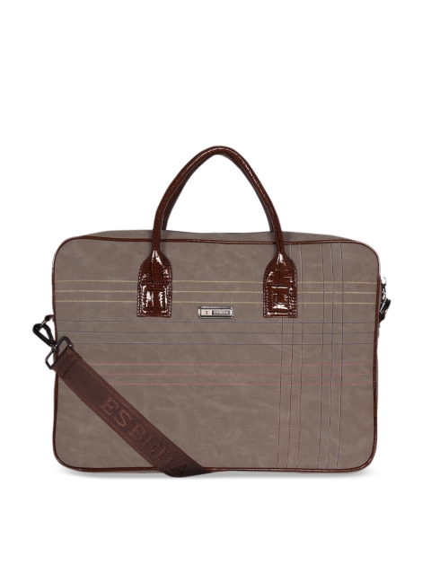 

ESBEDA Unisex Taupe & Brown Solid Laptop Bag
