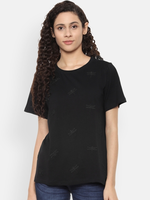 

Van Heusen Woman Women Black Printed Pure Cotton Top