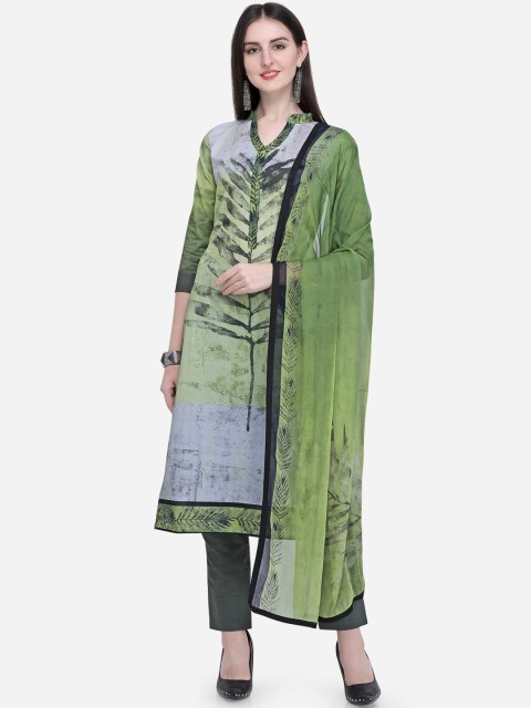 

Stylee LIFESTYLE Green Cotton Blend Unstitched Dress Material
