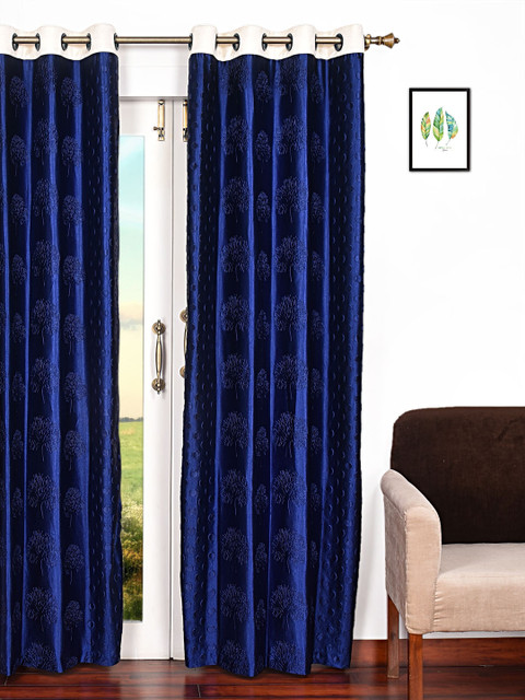 

Ariana Navy Blue Single Room Darkening Door Curtain
