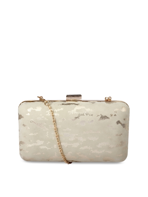 

Berrypeckers Beige Printed Clutch