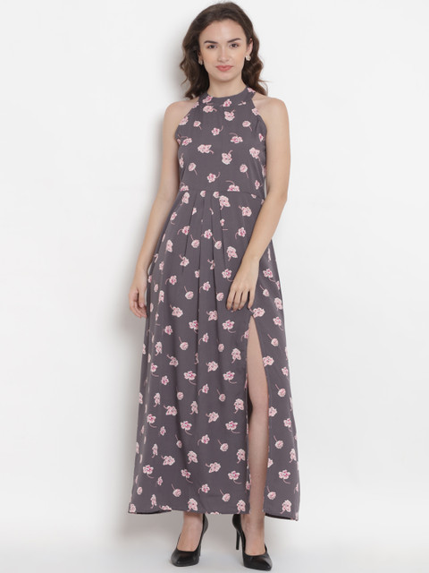 

Abiti Bella Women Grey Floral Print Maxi Dress