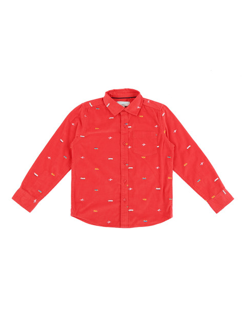 

Pantaloons Junior Boys Coral Regular Fit Self Design Casual Shirt