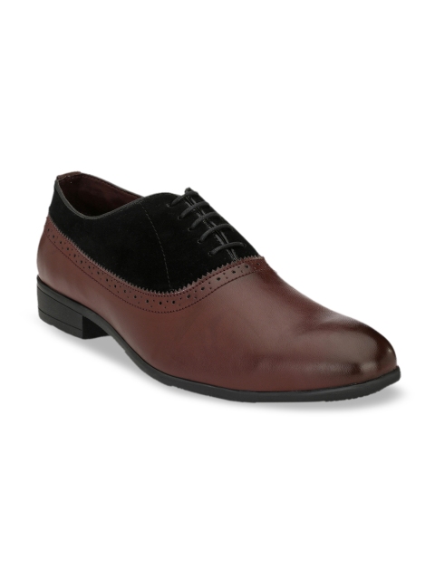 

Rodolfo Darrell Men Brown & Black Solid Oxfords
